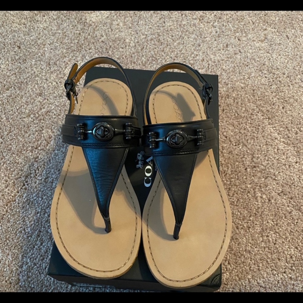 Coach leather sandals